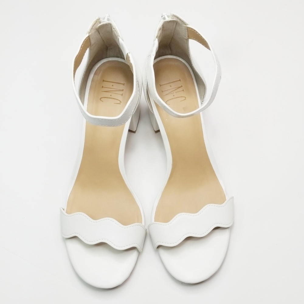 INC▪︎Hadwin White Block Heel Strappy Sandal, EUC